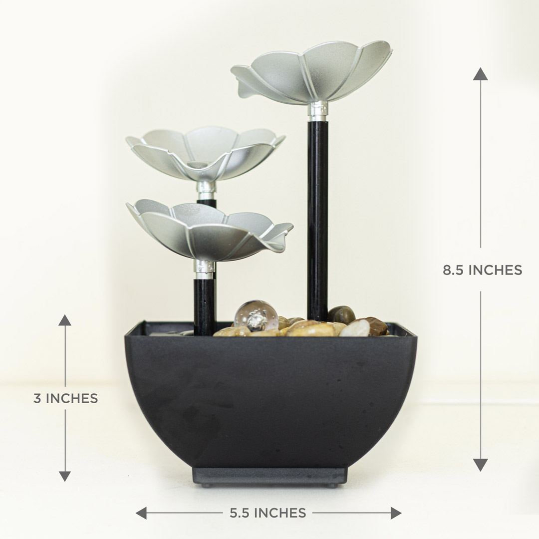 USB-Powered Small Size LED Waterfall Fountain Feng Shui Tabletop Decor with Decorative Stones - Image 6