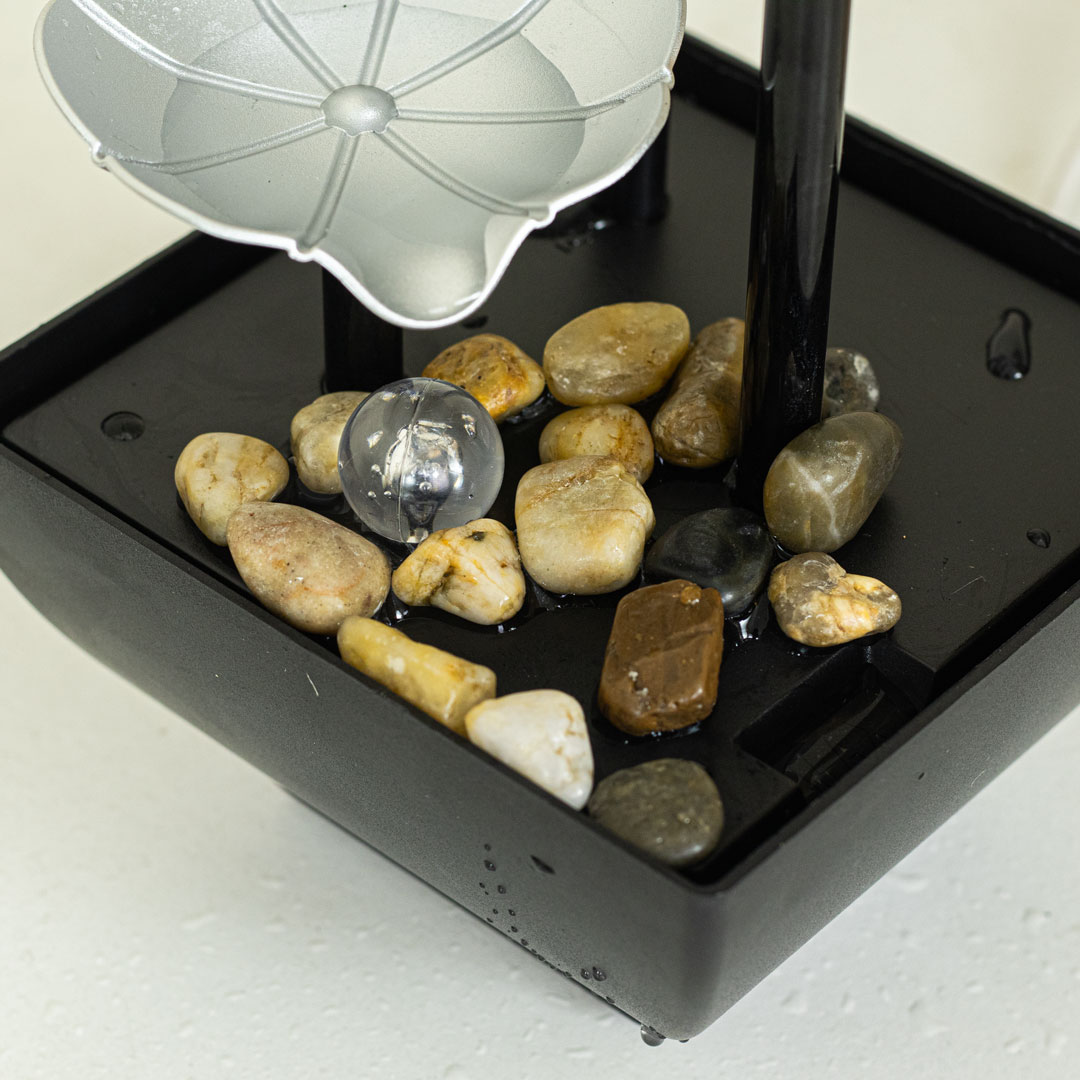 USB-Powered Small Size LED Waterfall Fountain Feng Shui Tabletop Decor with Decorative Stones - Image 5