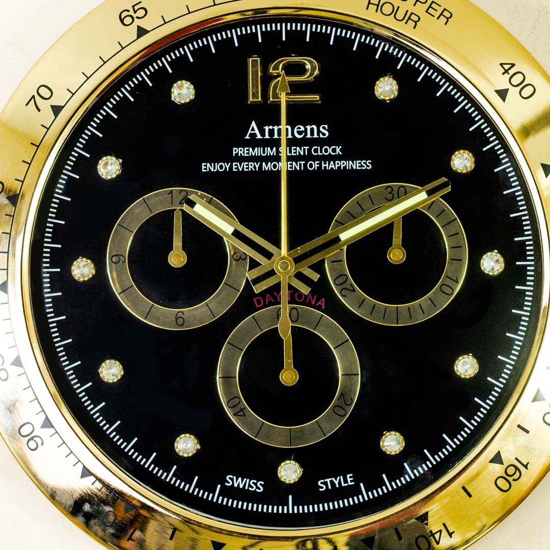 High Quality Stainless Steel Body with Chronograph Style Glass Dial Pendulum Wall Clock - Image 6