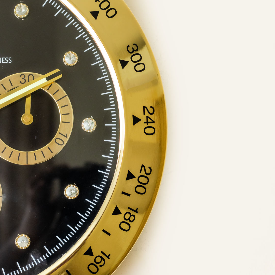 High Quality Stainless Steel Body with Chronograph Style Glass Dial Pendulum Wall Clock - Image 8