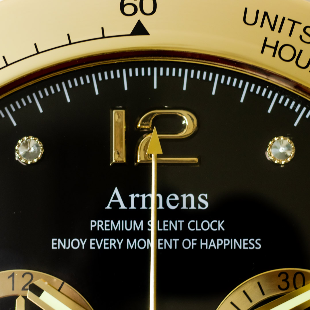 High Quality Stainless Steel Body with Chronograph Style Glass Dial Pendulum Wall Clock - Image 10