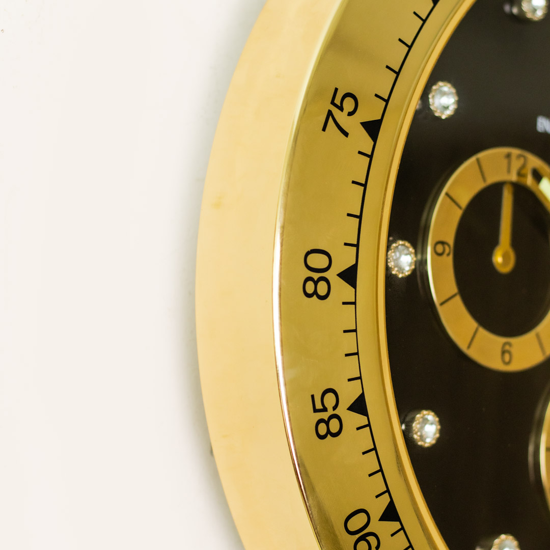 High Quality Stainless Steel Body with Chronograph Style Glass Dial Pendulum Wall Clock - Image 11