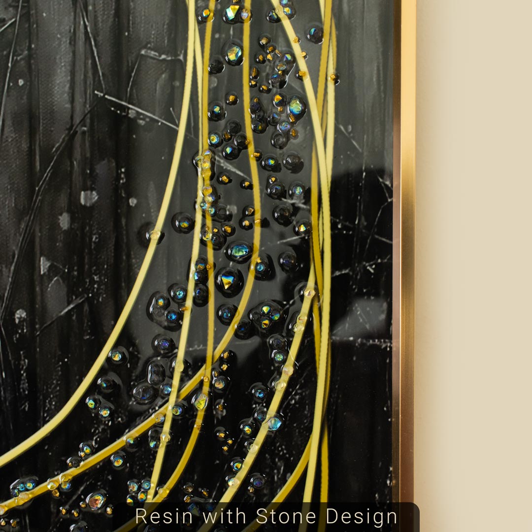 Ayatul Kursi Arabic Calligraphy Wall Frame with Resin Stone Design and Aluminium Frame - Image 6