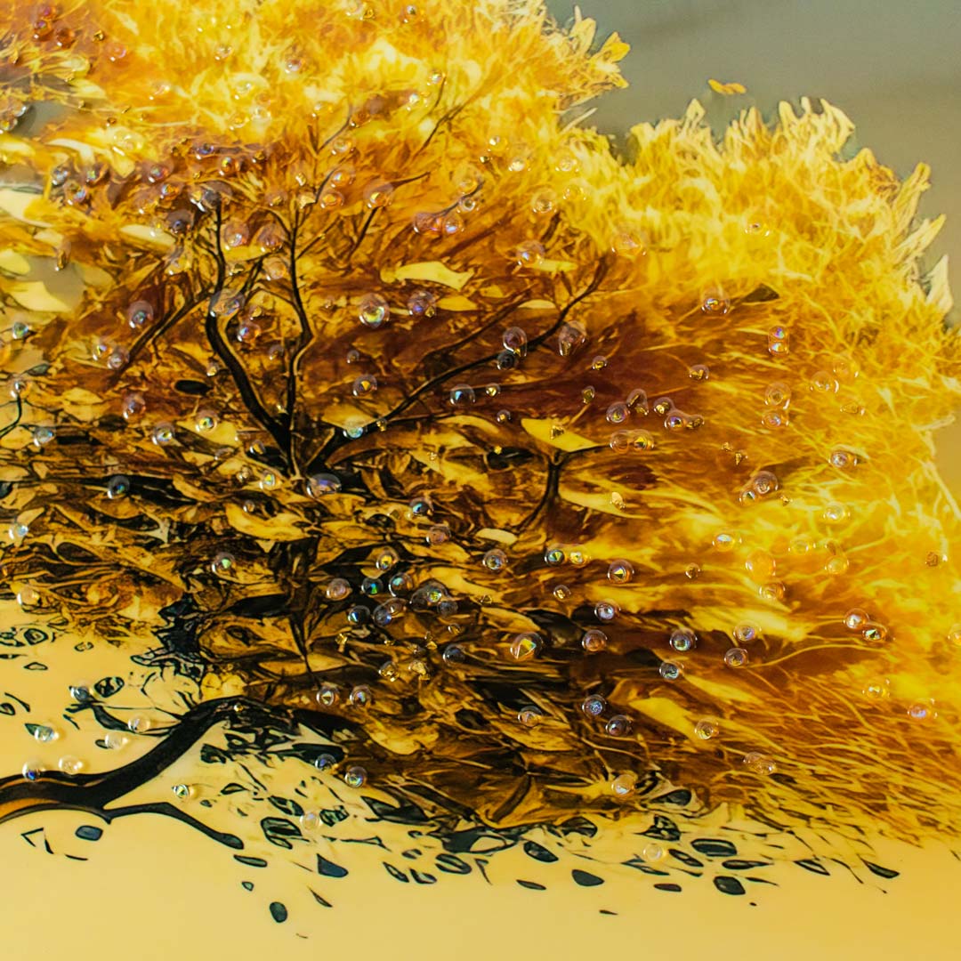 Golden Tree of Life Fantasy Wall Art Frame with Resin Stone Design and Aluminium Frame - Image 9